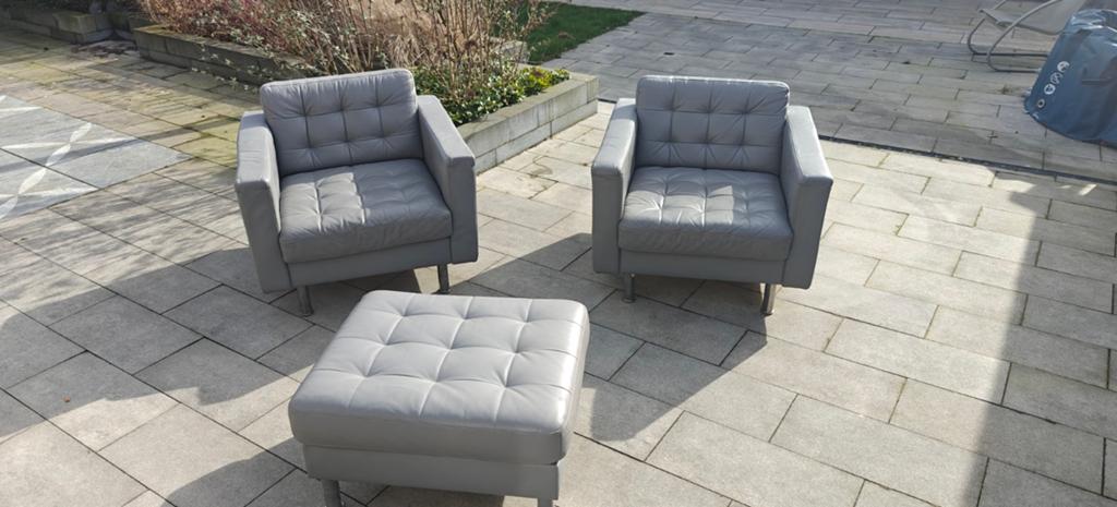 Fauteuils inclusief hocker, Tuin en Terras, 2 zitplaatsen, Hocker, Ophalen of Verzenden, Zo goed als nieuw