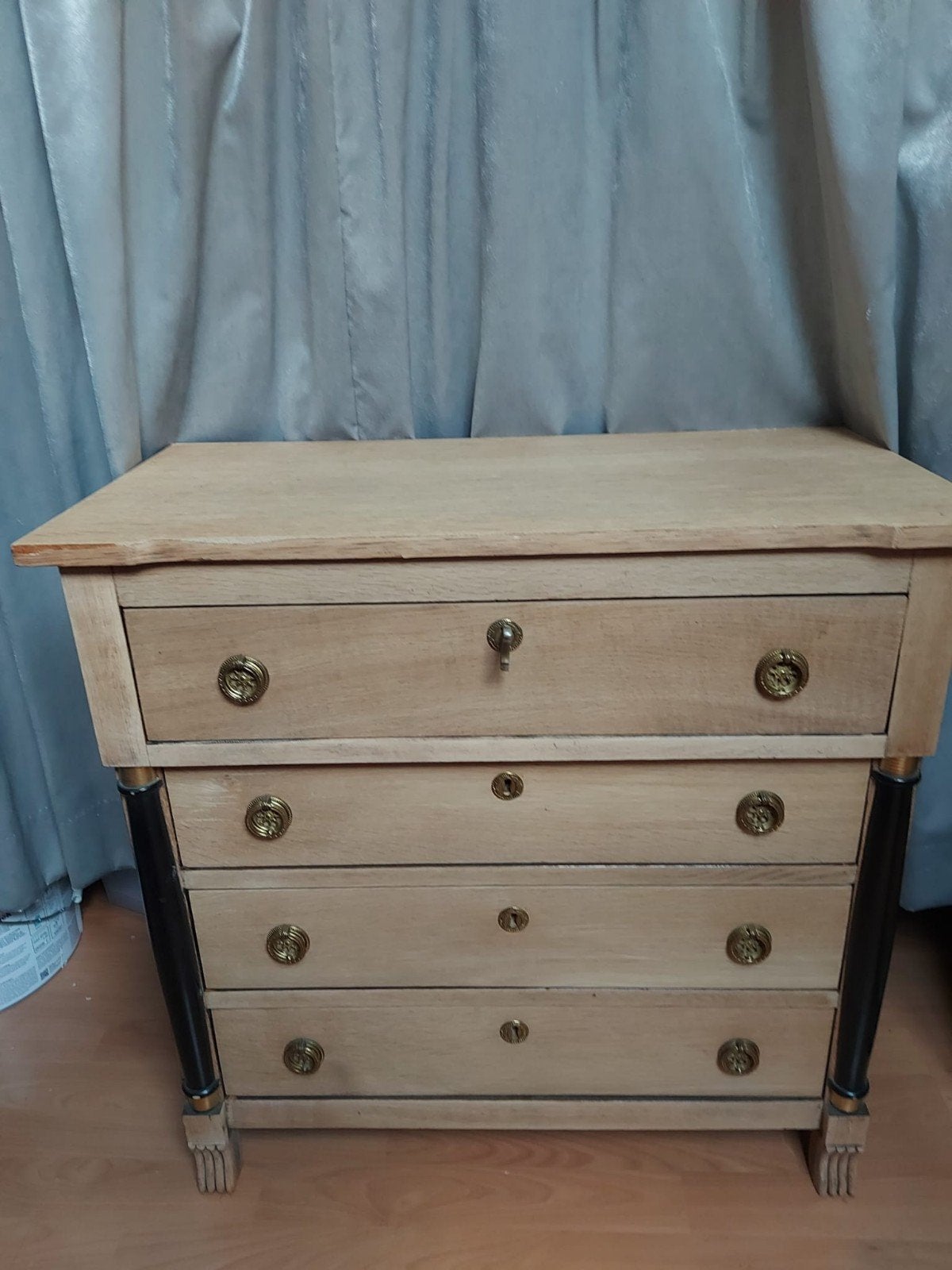 prachtige eiken empire ladenkast., 3 of 4 laden, Minder dan 100 cm, 25 tot 50 cm, 50 tot 100 cm
