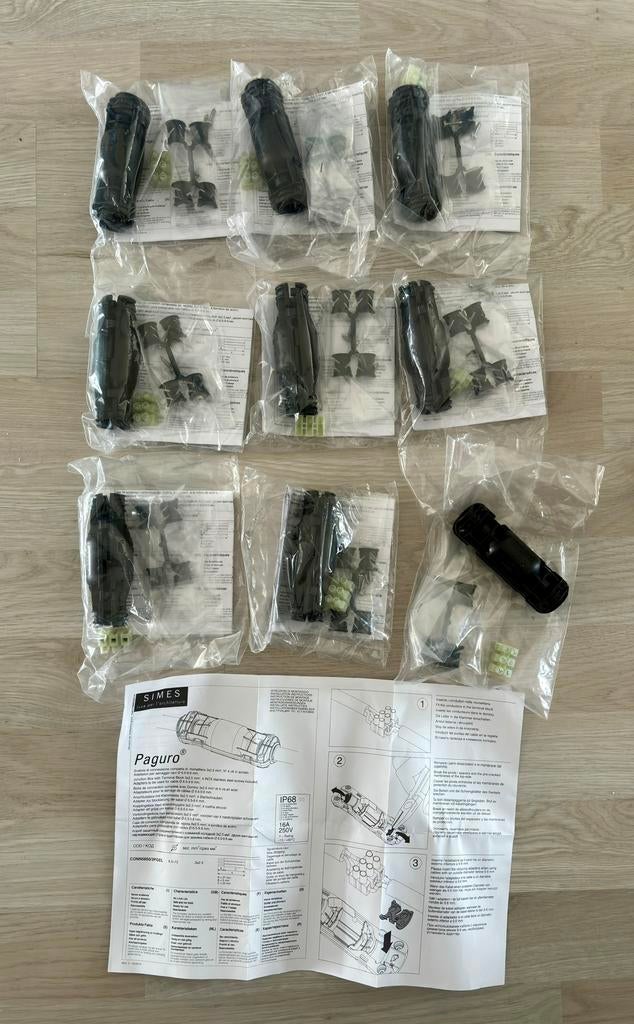 NIEUW 9x Simes Paguro IP-68 connectoren waterdicht, Ophalen of Verzenden, Zo goed als nieuw, Kabel of Snoer