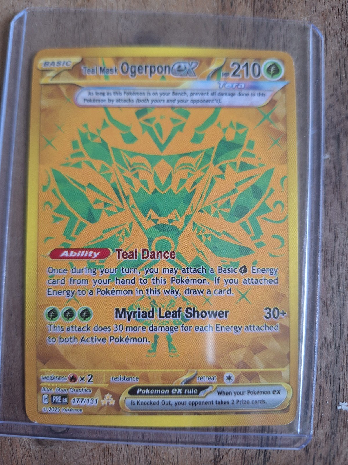 Pokemon kaart: Teal Mask Ogerpon ex Hyper Rare Gold, Ophalen of Verzenden, Zo goed als nieuw