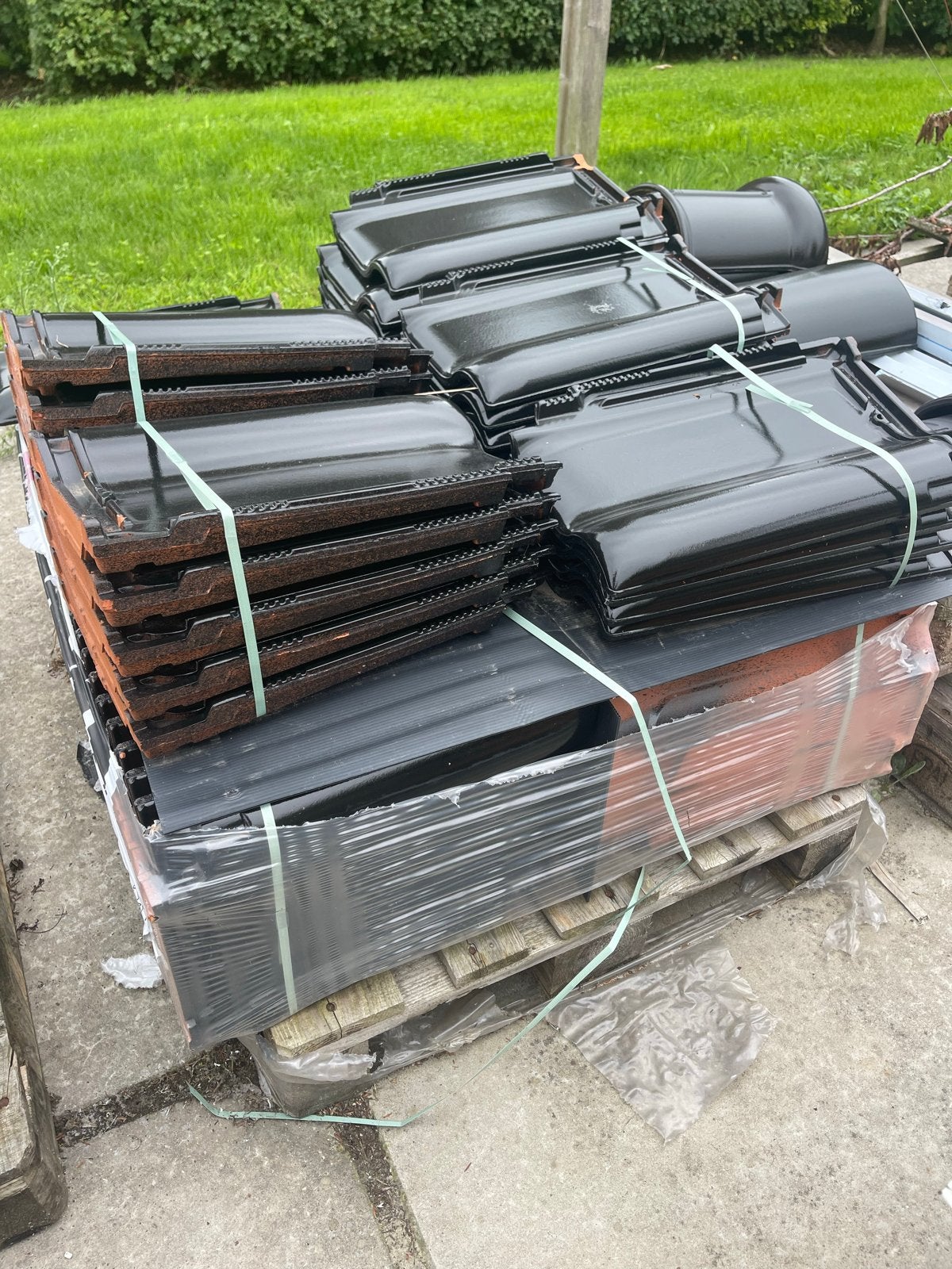 70 Fd10 Flandern Plus Zwart Mat Verglaasde Dakpannen Nieuw, Ophalen, Steen of Klei, Zwart, Nieuw