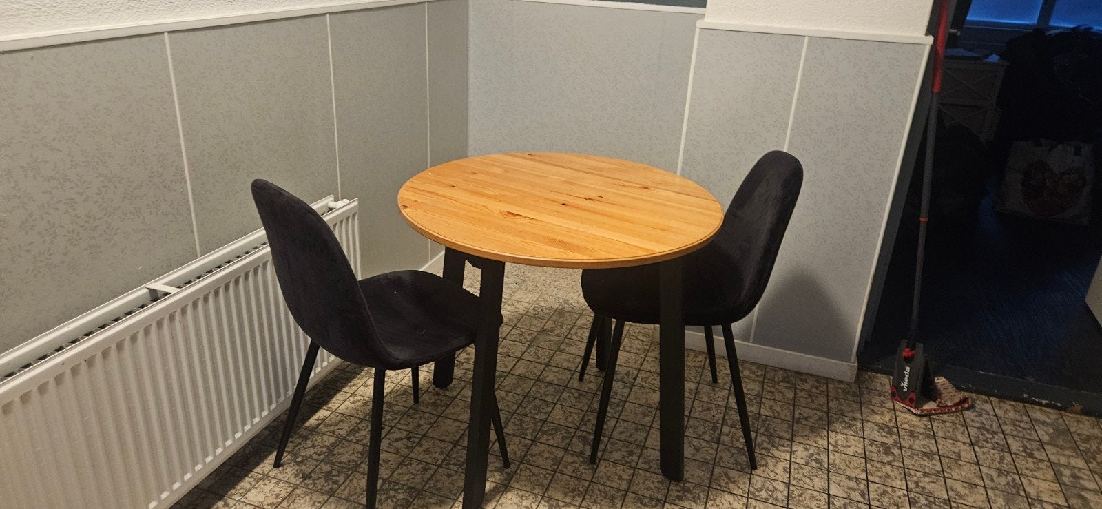 tafeltje hout en 2 stoelen, bekleed, Ophalen, Gebruikt