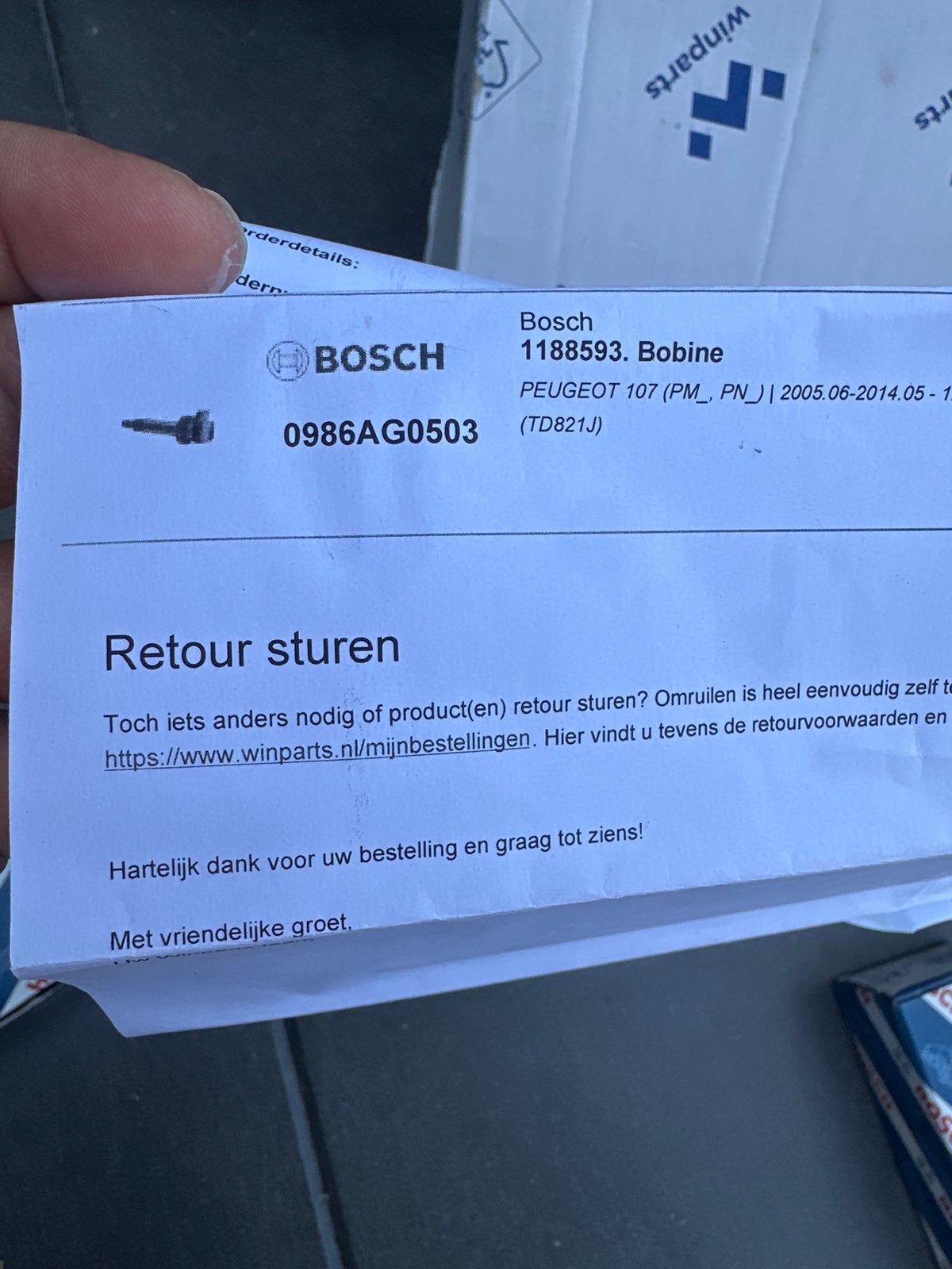 Bosch Bobine vier stuk aygo citroenc1 Peugeot 107 (PM_, PN_), Auto-onderdelen, Ophalen of Verzenden, Nieuw, Peugeot