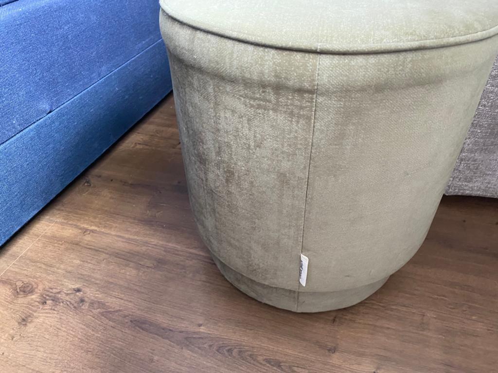 Vt wonen poef grijs groen 40 cm breed 46 hoog, Ophalen of Verzenden, Zo goed als nieuw, Rond, Minder dan 50 cm
