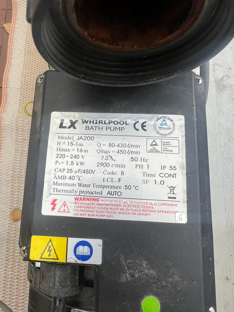 De LX Whirlpool JA200, Tuin en Terras, Ophalen, Zo goed als nieuw, Inbouw, Vast