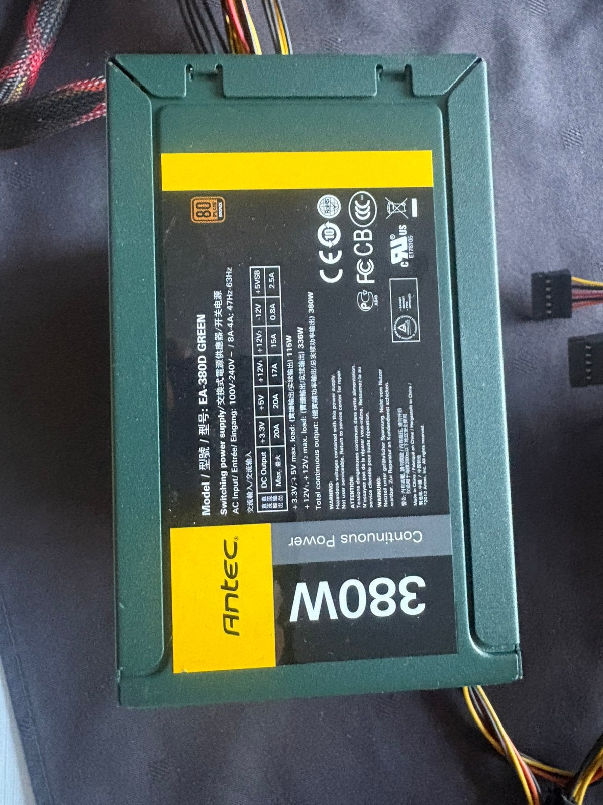 Antec 380 watt voeding, Ophalen of Verzenden, Gebruikt