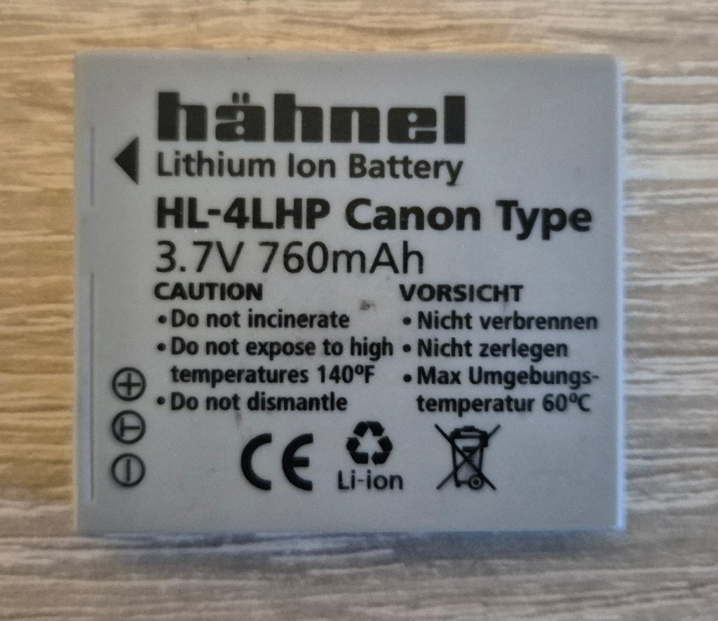 hahnel Canon HL-4LHP accu, Ophalen of Verzenden, Gebruikt