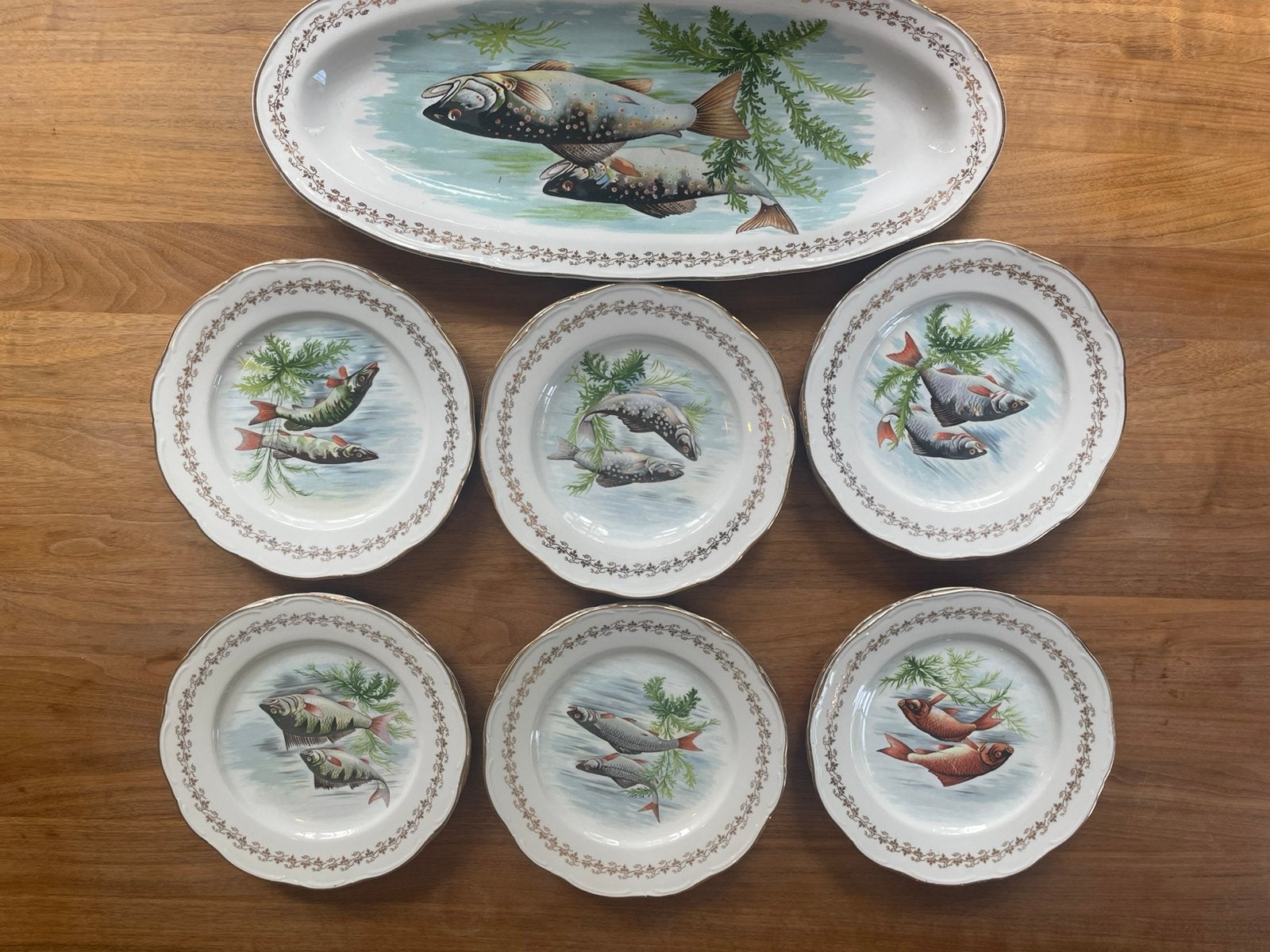 Vintage Porcelaine de France Digoin servies -13 delig, Ophalen