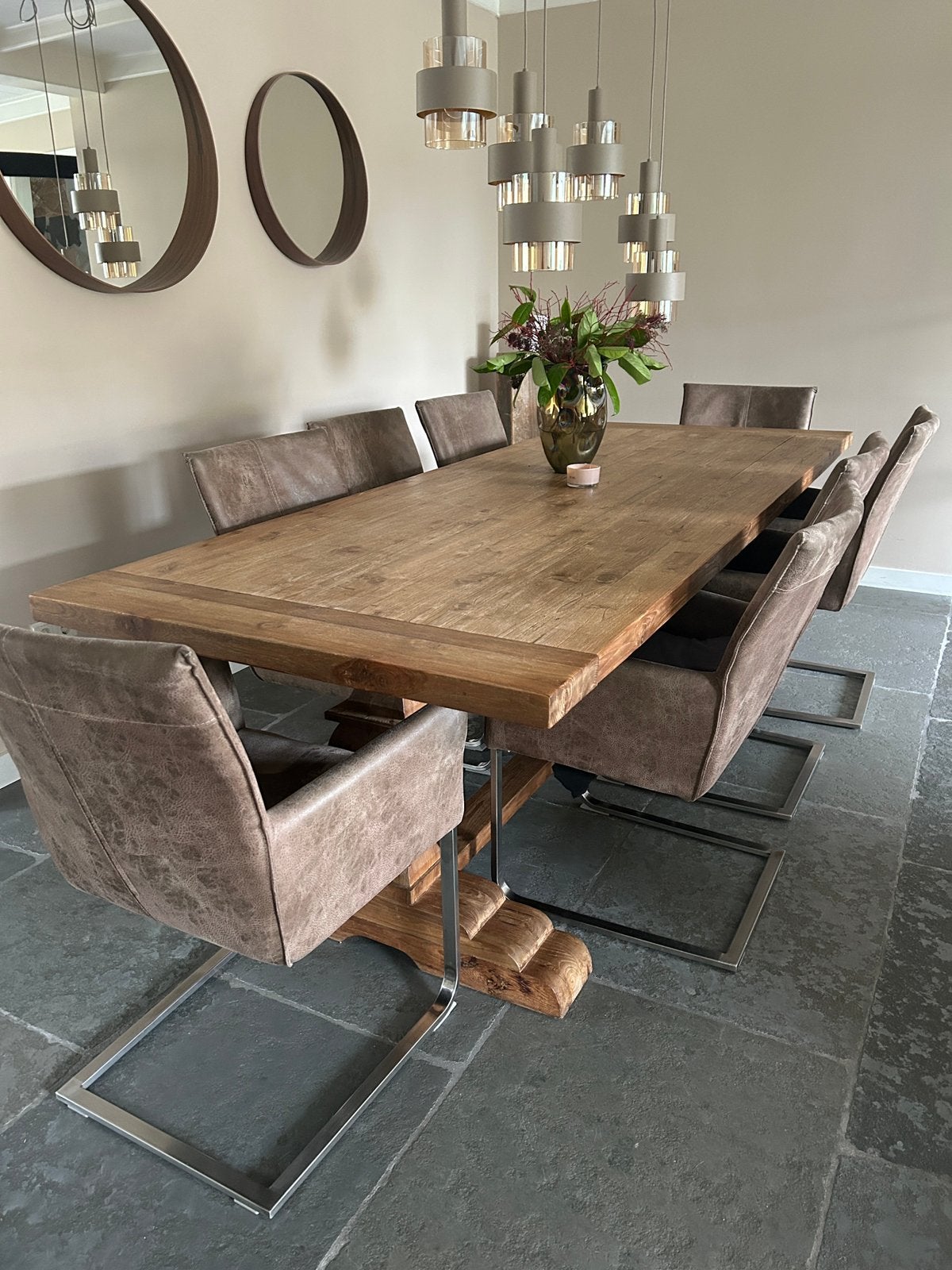 Eetkamerstoelen, Ophalen of Verzenden, Gebruikt, Bruin, Vijf, Zes of meer stoelen