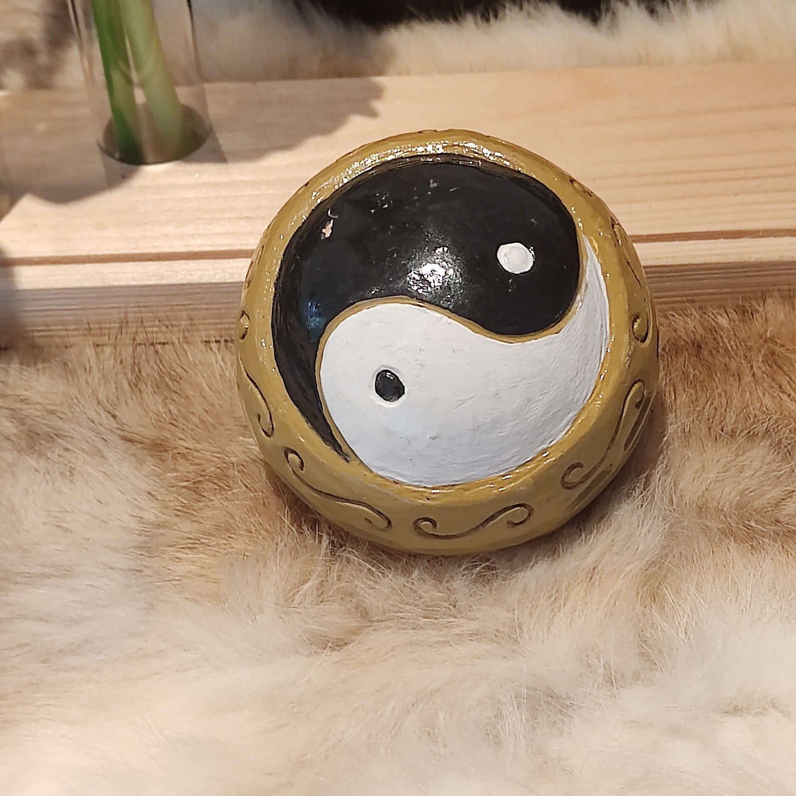 Decoratieve Yin Yang Bol - Handgeschilderd, Ophalen of Verzenden