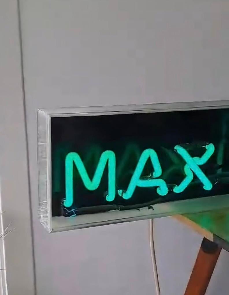 Toffe neon lichtbak, neonreclame, neonsign Max Faxtor., Ophalen, Gebruikt, ., Lichtbak of (neon) lamp