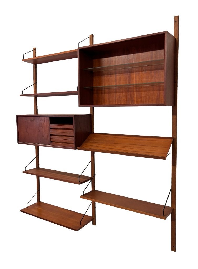 Vintage Poul Cadovius Royal System wandsysteem wallunit, Ophalen, Gebruikt, Met klep(pen), Poul Cadovius