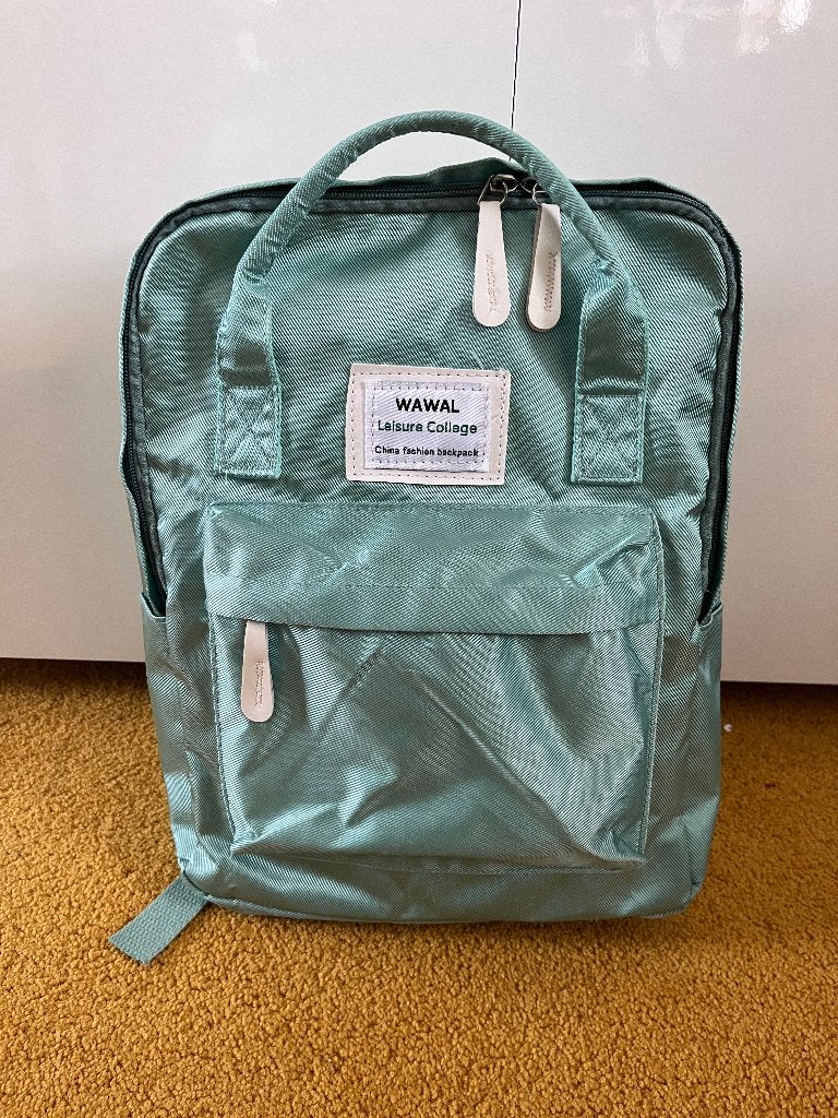 Lichtgroene mint rugzak Wawal Leisure college 20 liter, Overige merken, Gebruikt, 25 tot 40 cm, Ophalen of Verzenden