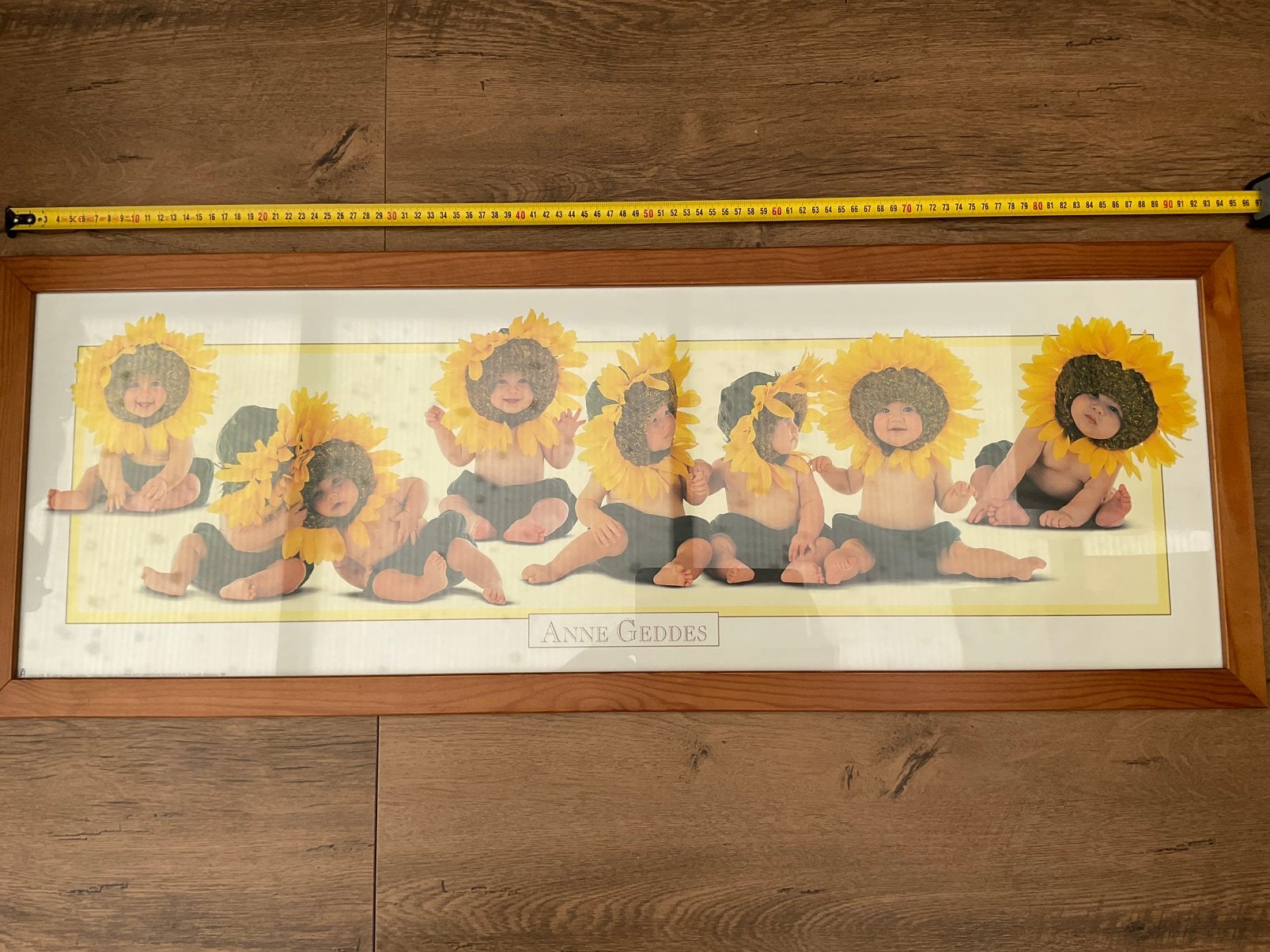 Nieuw zgan Anne Geddes schilderij 95x35cm.ALLEEN OPHALEN, Ophalen, Nieuw, Schilderij, 75 tot 100 cm