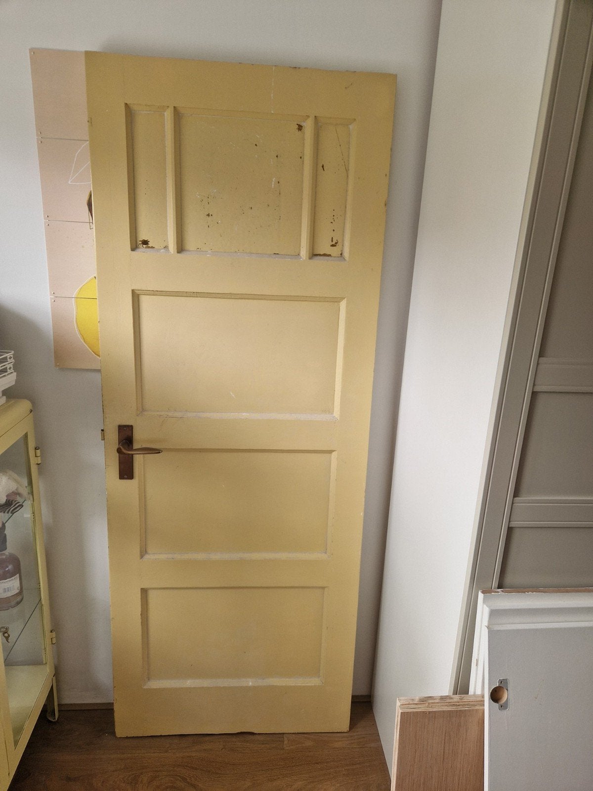 Originele jaren 20/30 paneeldeur - 199,5 × 77,4, Ophalen, Gebruikt, Minder dan 80 cm, Binnendeur