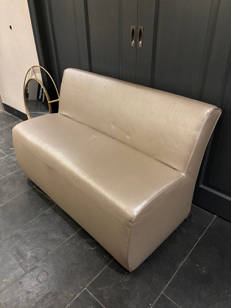 Keijser & Co luxe 2-zits bank taupe op wieltjes, Ophalen, Overige kleuren, Zo goed als nieuw, Modern klassiek, landelijk
