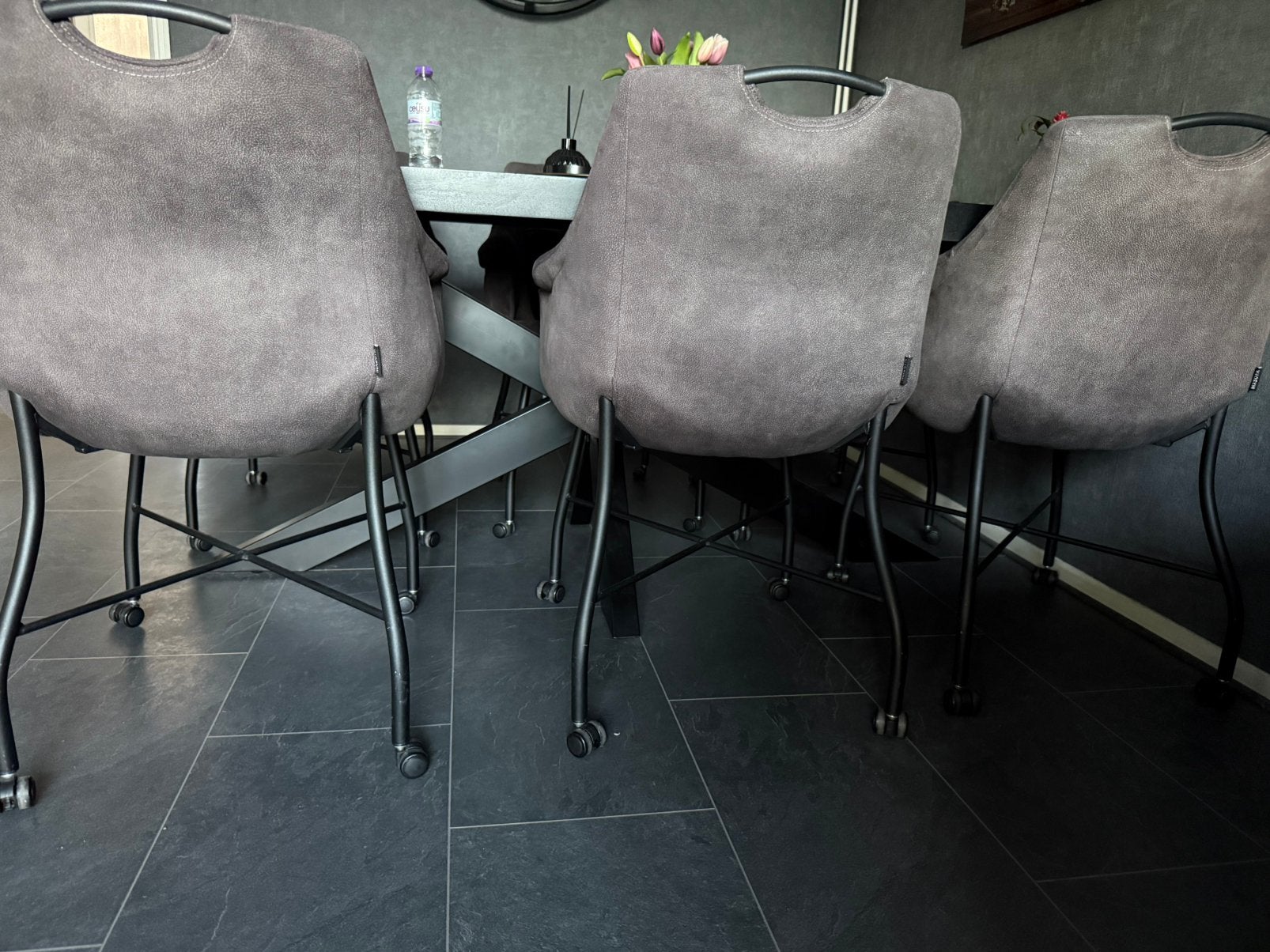 6x mx sofa eetkamerstoelen op wieltjes, Huis en Inrichting, Stoelen, Ophalen, Zo goed als nieuw, Vijf, Zes of meer stoelen