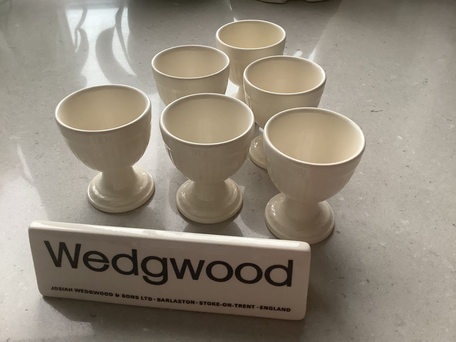 6 eierdopjes WEDGWOOD EDME, Huis en Inrichting, Keuken | Servies, Overige typen, Ophalen of Verzenden, Zo goed als nieuw, Wedgwood