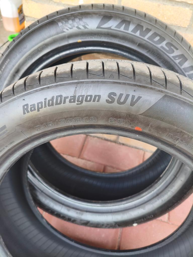 2 Zgan Landsail Rapid Dragon autobanden 215/55/R18 215 55 18, Ophalen, Zo goed als nieuw