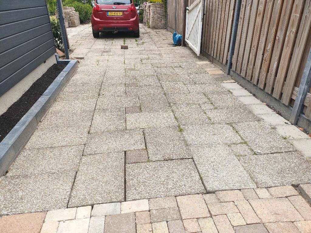 Gewassen grinttegels 40x60, Tuin en Terras, Tegels en Klinkers, Ophalen, Gebruikt, 10 m² of meer, Beton