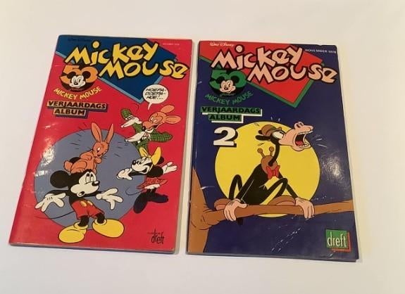 Twee reclamestrips Mickey Mouse uitgegeven door Dreft, Verzamelen, Ophalen of Verzenden, Mickey Mouse, Gebruikt, Overige typen