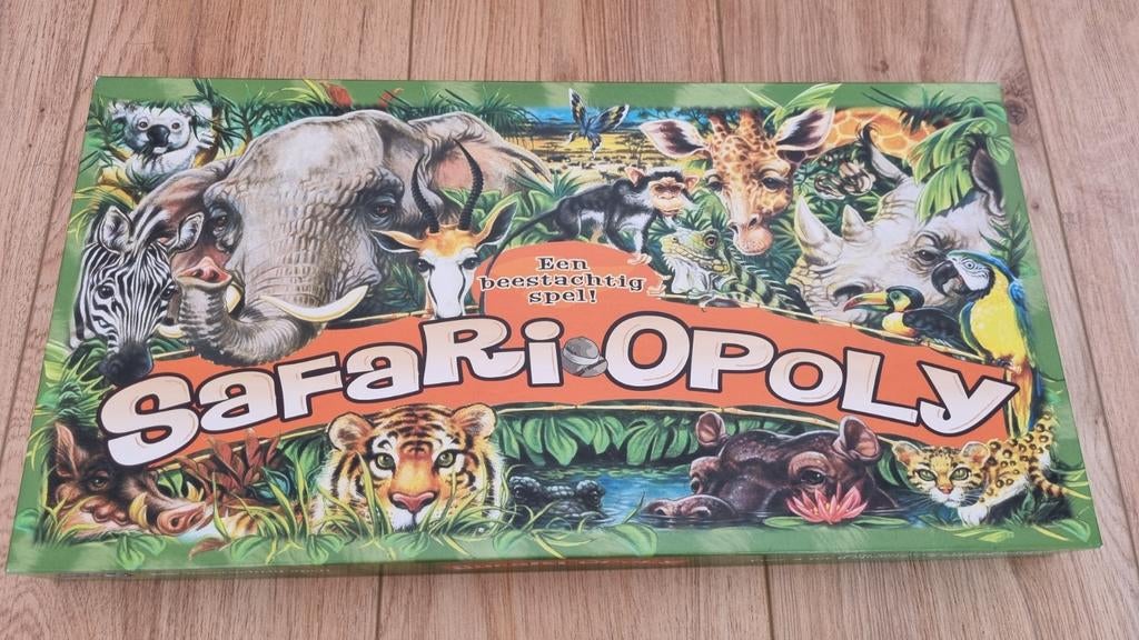Safariopoly (dieren monopoly), Hobby en Vrije tijd, Gezelschapsspellen | Bordspellen, Vijf spelers of meer, Ophalen of Verzenden