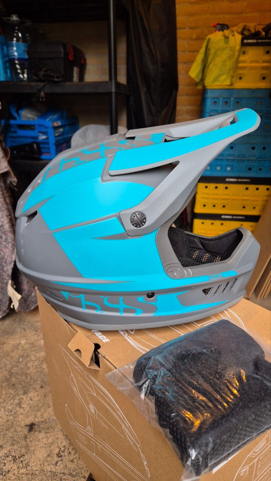 IXS XACT EVO Full Face Helm - Lagoon Graphite, M, Ophalen of Verzenden, Zo goed als nieuw, IXS