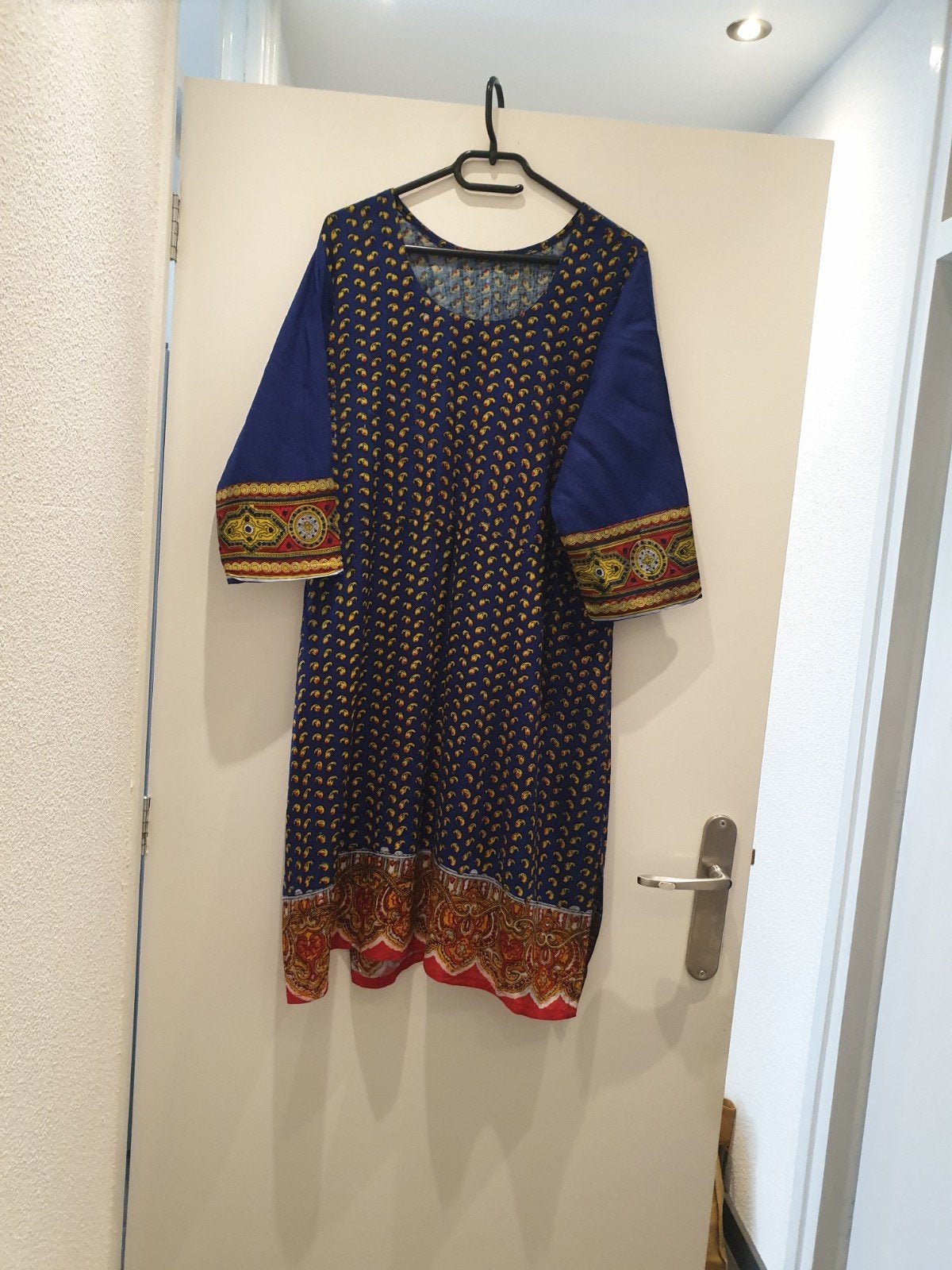 Broek met kurta en sjaal, Overige typen, Blauw, Maat 42/44 (L), Ophalen of Verzenden