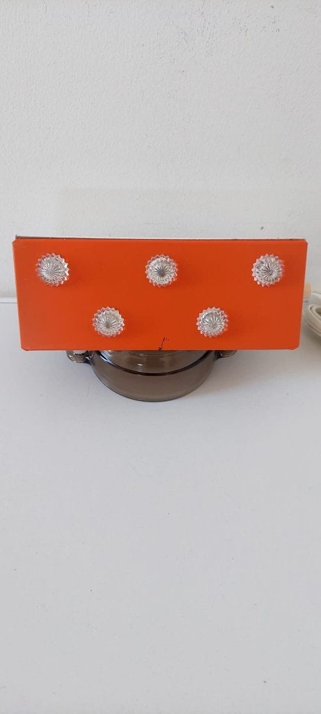 Vintage jaren 70 Space Age Bedlamp lamp Oranje (21x8,5 cm), Ophalen of Verzenden