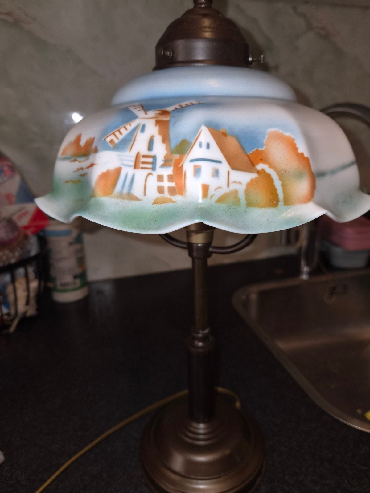 Sfeervolle vintage tafellamp, Antiek en Kunst, Antiek | Lampen, Ophalen