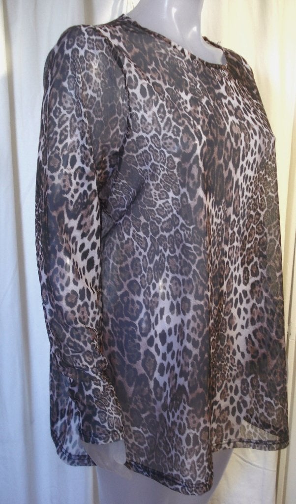 ZOEY  semi transparante dierenprint top mt 46-48, Nieuw, Shirt of Top, Zoey, Meerkleurig