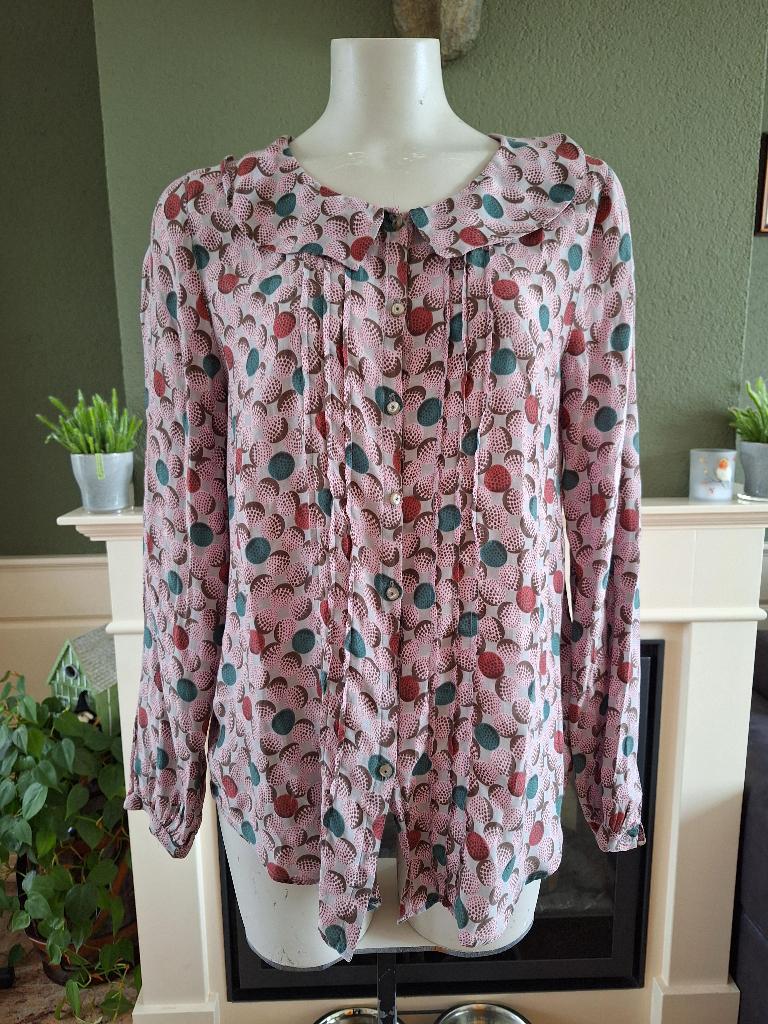 0039 Italy mooie met zijde blouse 36 S, Verzenden, Zo goed als nieuw, Roze, Maat 36 (S)