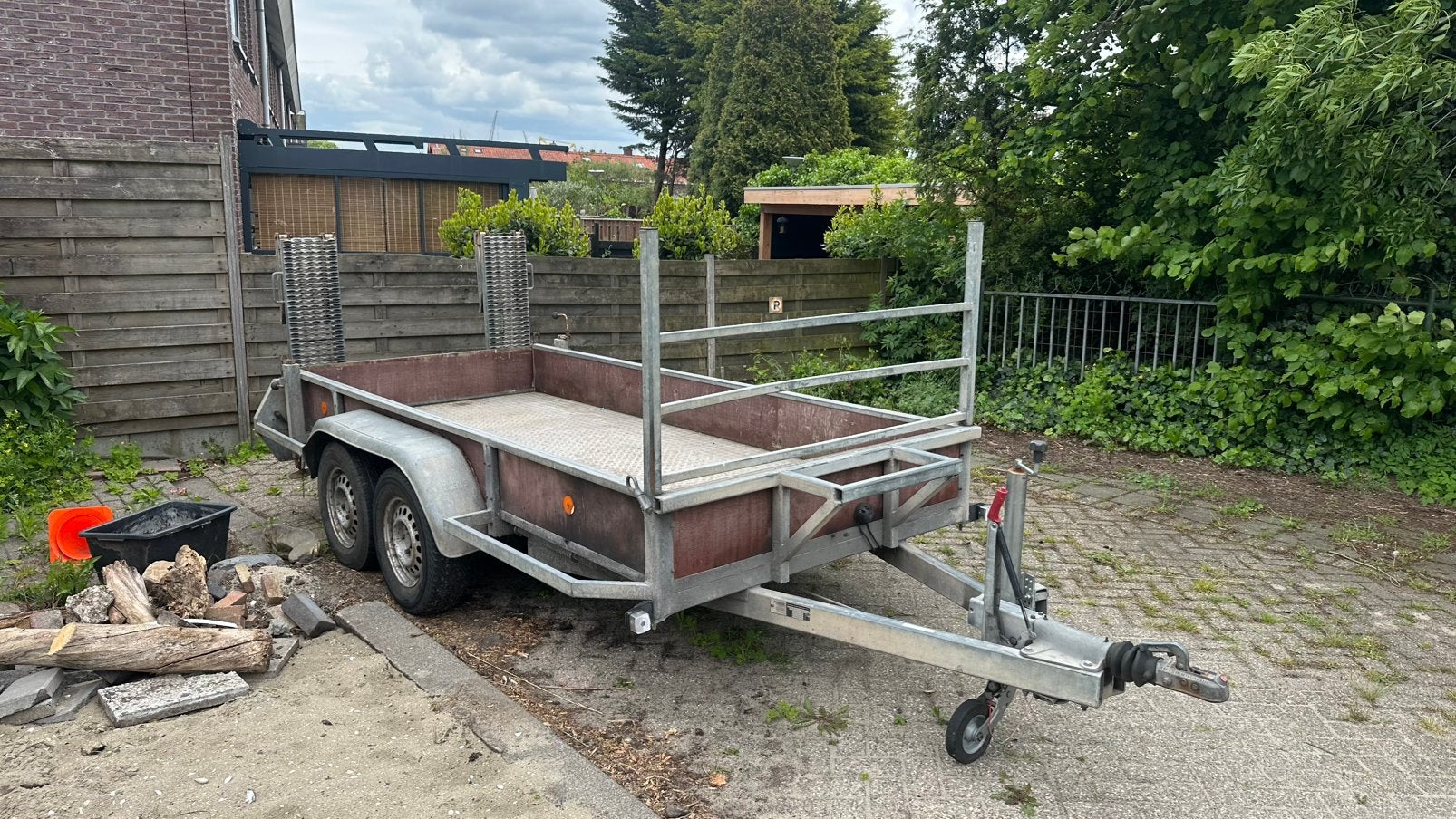 Machinetransport aanhangwagen tandemmaster met oprijplaat, Auto diversen, Ophalen, Zo goed als nieuw