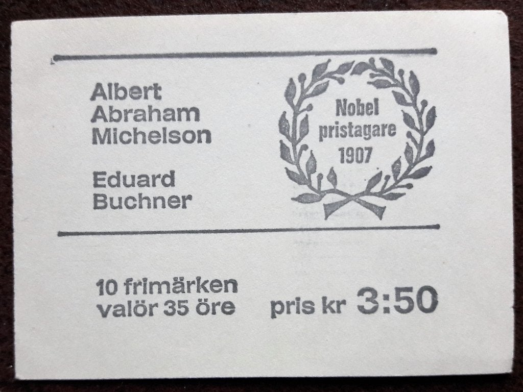 Postzegelboekje Zweden – Nobel Prijswinnaars 1907  Albert, Postzegels en Munten, Ophalen of Verzenden, Zweden, Postfris