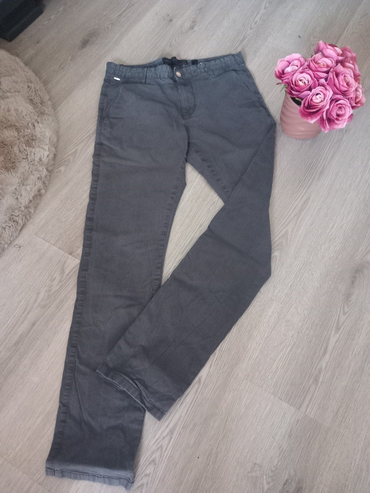 Donker Grijze heren chino broek Indicode maat M 32/34, Onbekend, Overige maten, Ophalen of Verzenden, Zo goed als nieuw