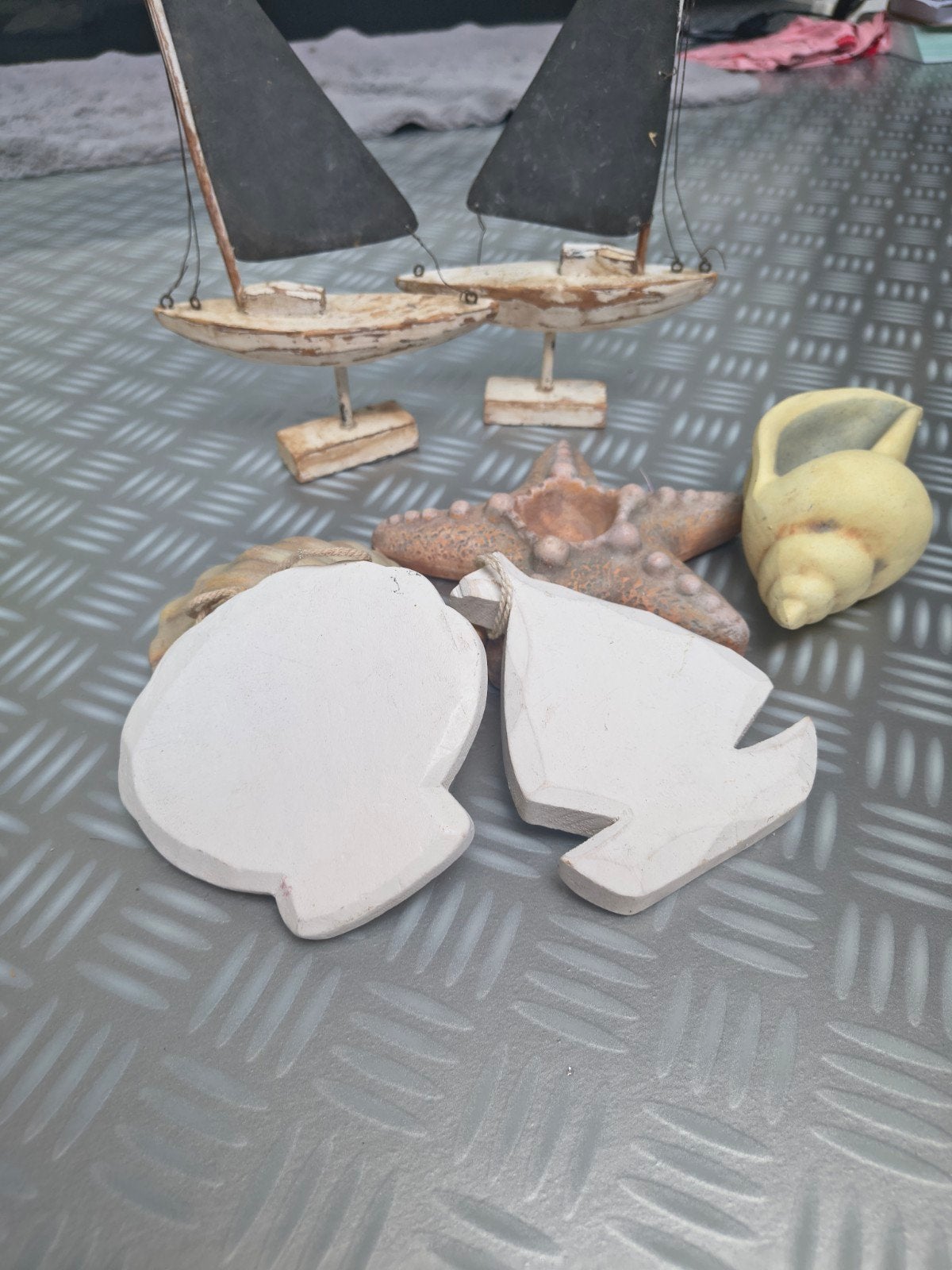 Maritieme decoratie set – bootjes & schelpen, Ophalen