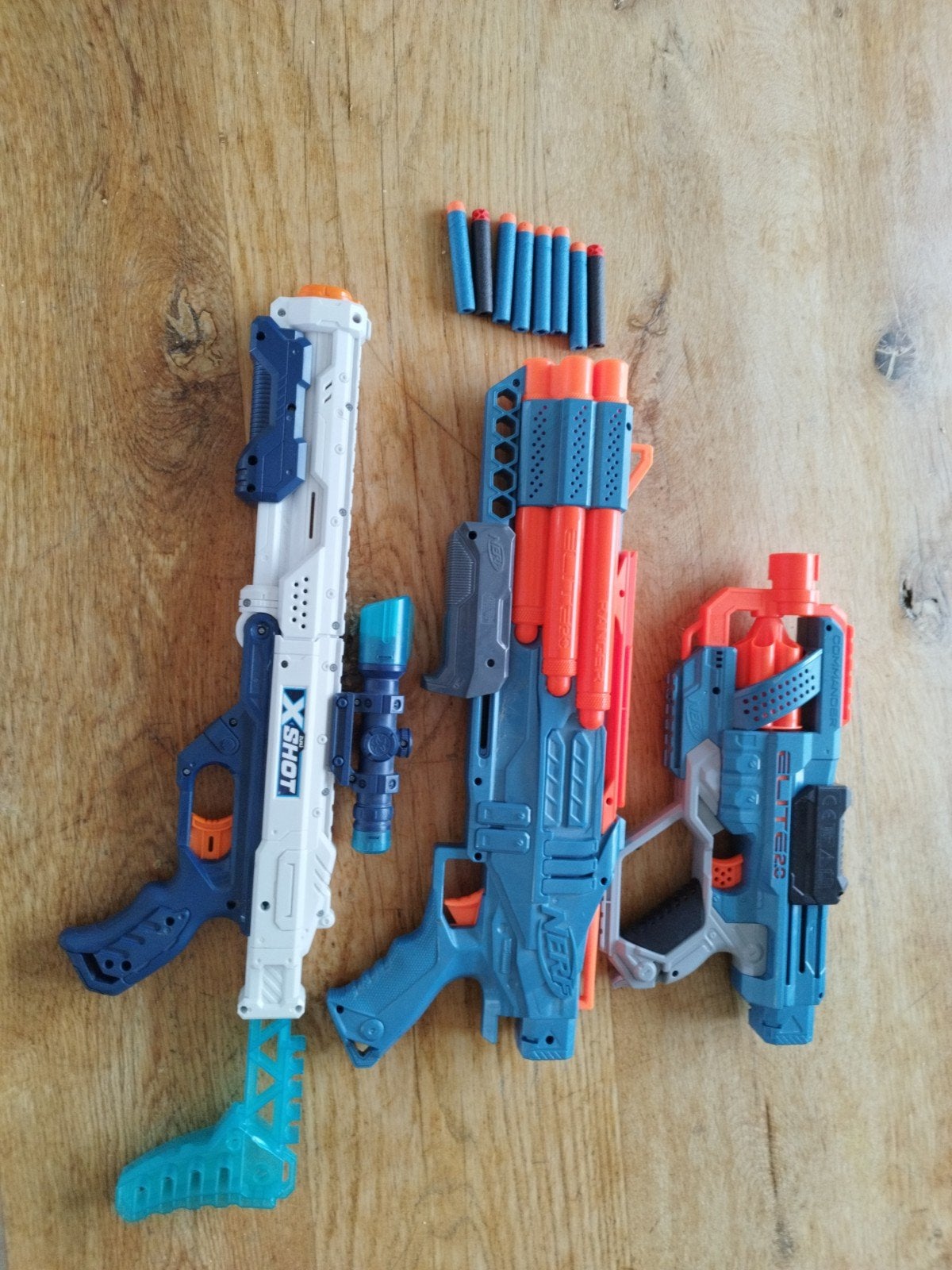 3 Nerf pistolen - X-Shot en Nerf Elite - nette staat, Ophalen of Verzenden, Gebruikt