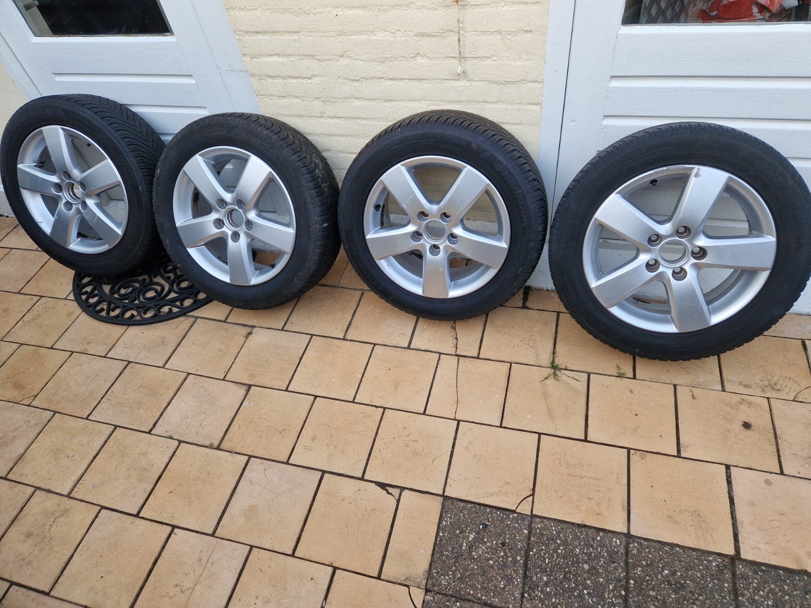 5 x 112 Set van 4 Hankook All Season banden op 16 inch velge, Ophalen of Verzenden, Gebruikt