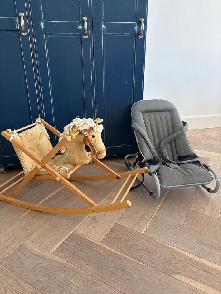 Hobbelpaard en Wippertje - Set voor Baby en Peuter, Kinderen en Baby's, Ophalen, Zo goed als nieuw