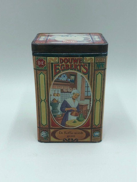 Retro Vintage Douwe Egberts Koffieblik, Verzamelen, Blikken, Gebruikt, Koffie, Douwe Egberts, Ophalen of Verzenden