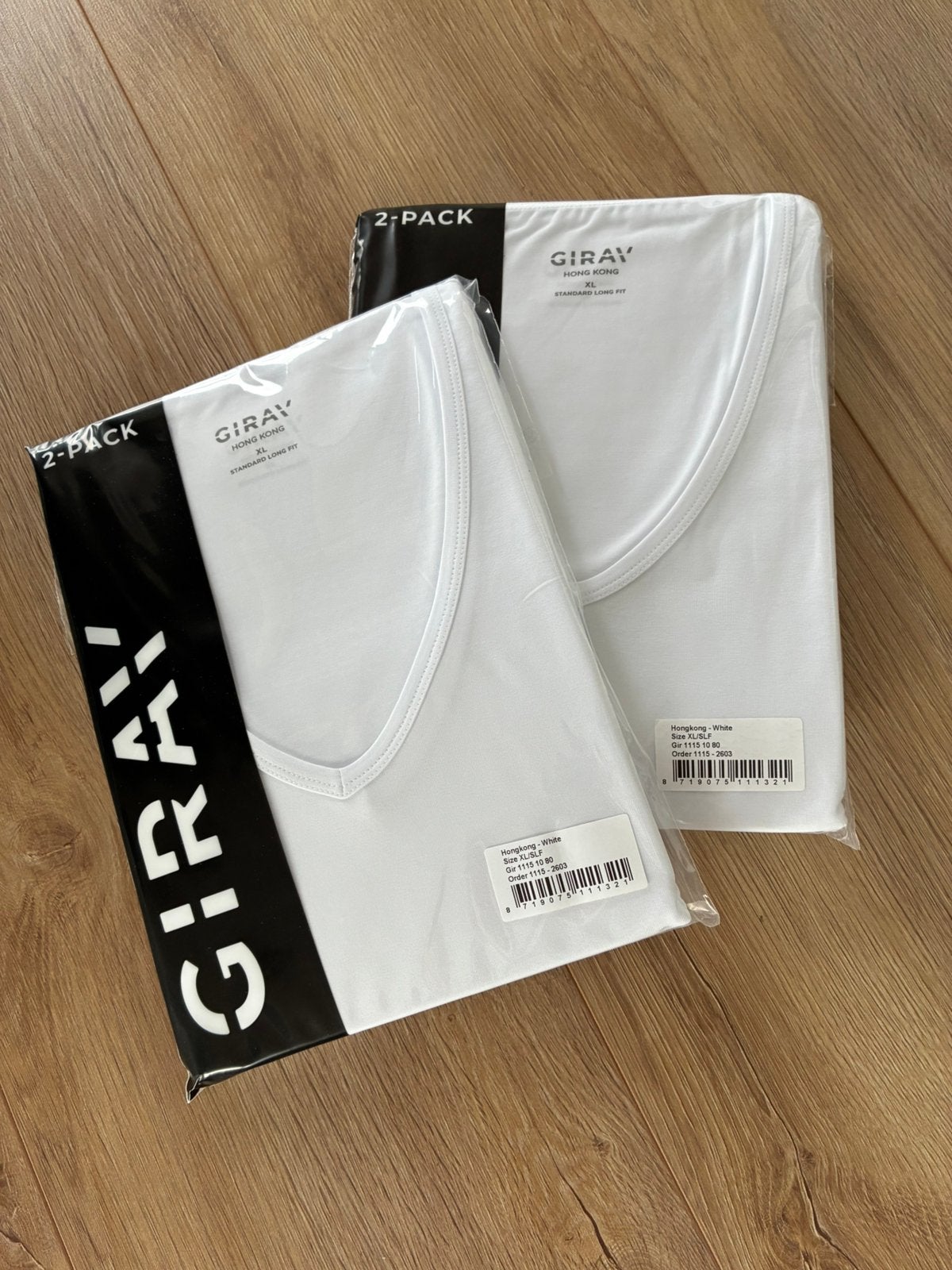 4 stuks T-shirt Girav HongKong, Ophalen of Verzenden, Nieuw, Maat 56/58 (XL), Wit