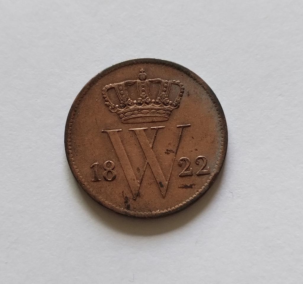 Zeer fraaie 1 cent uit 1822 U (Utrecht) - Willem I, Postzegels en Munten, Munten | Nederland, Verzenden, Koning Willem I, 1 cent