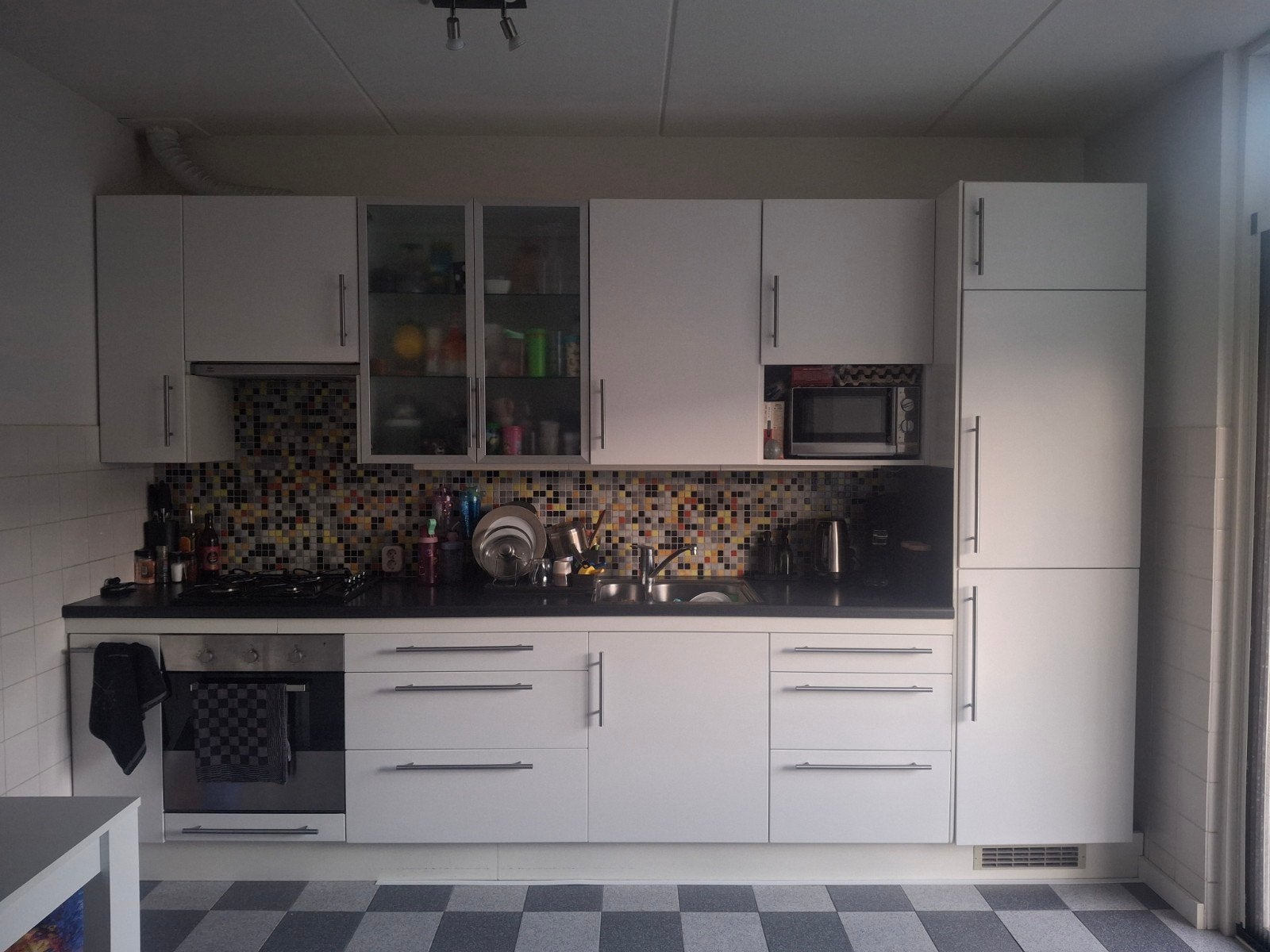 Complete IKEA Keuken met Whirlpool Apparatuur, Ophalen, Wit, Enkelwandige keuken