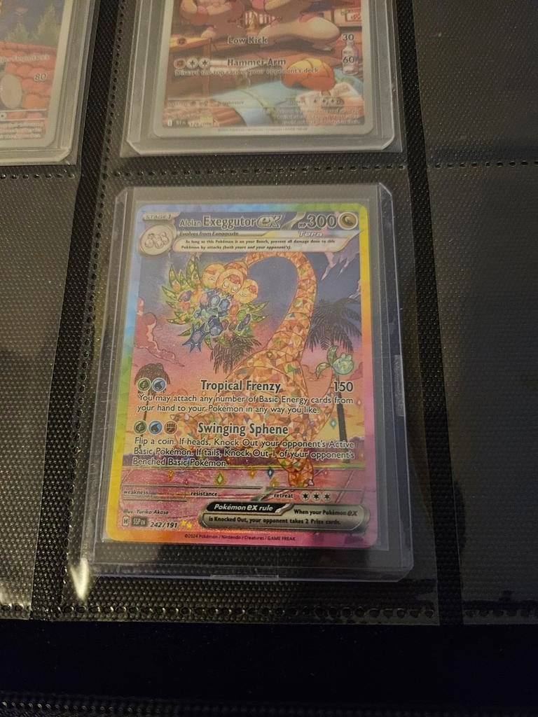 Pokemon Alolan Exeggutor ex 242/191 Surging Sparks, Ophalen of Verzenden, Zo goed als nieuw, Losse kaart, Foil