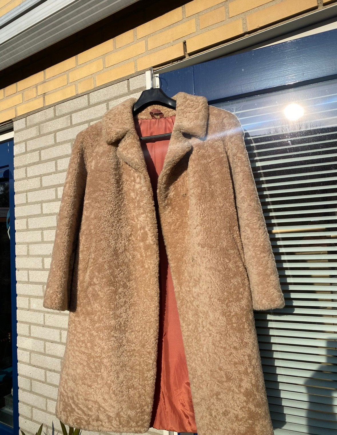 Vintage bontjas mantel in blond/ beige, Ophalen of Verzenden, Zo goed als nieuw, Beige