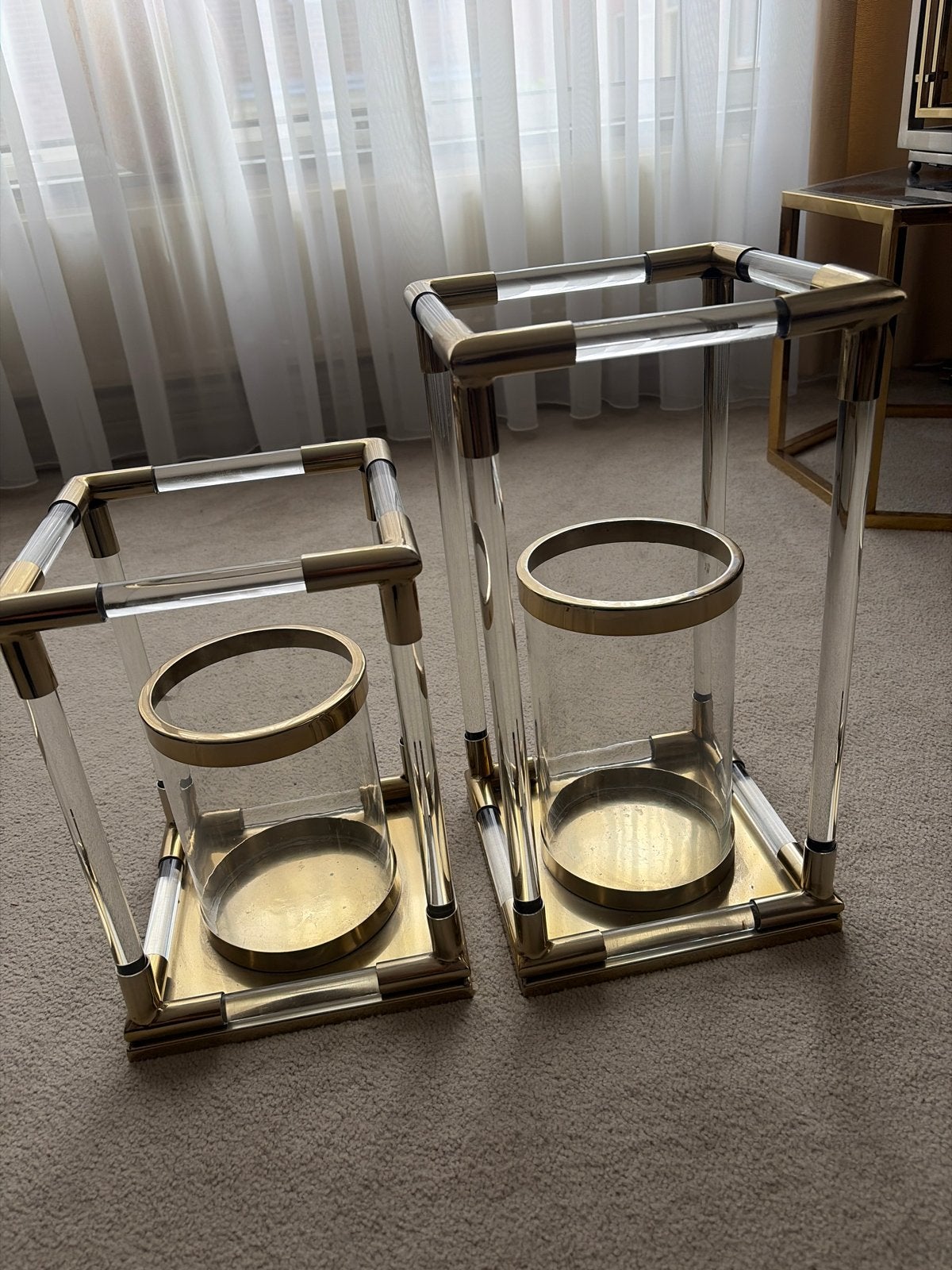 Set van 2 Richmond Windlichten - Goud & Transparant, Ophalen, Overige merken, Zo goed als nieuw, Goud
