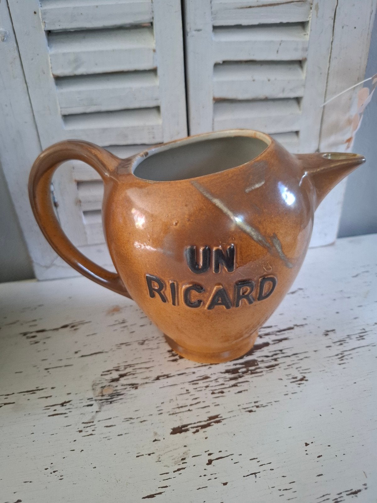 Vintage Franse keramiek Ricard schenkkan grote maat, Ophalen of Verzenden, Keramiek, Overige stijlen, Overige typen