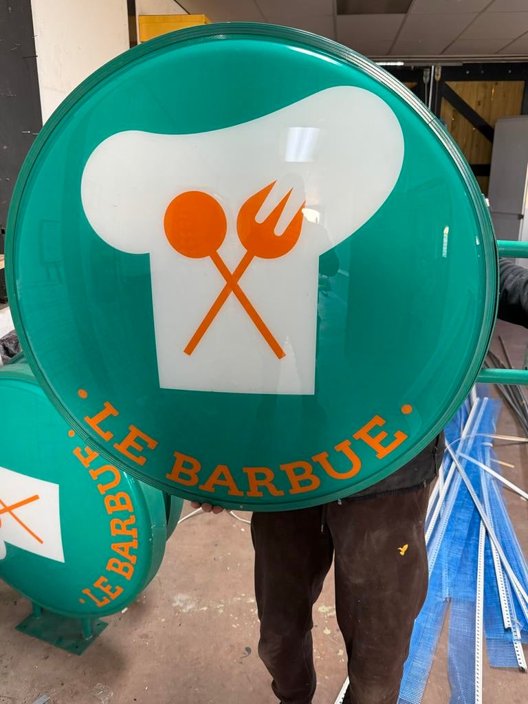 Lichtreclame 'Le Barbue' - Restaurant/Bar Reclamebord, Ophalen of Verzenden