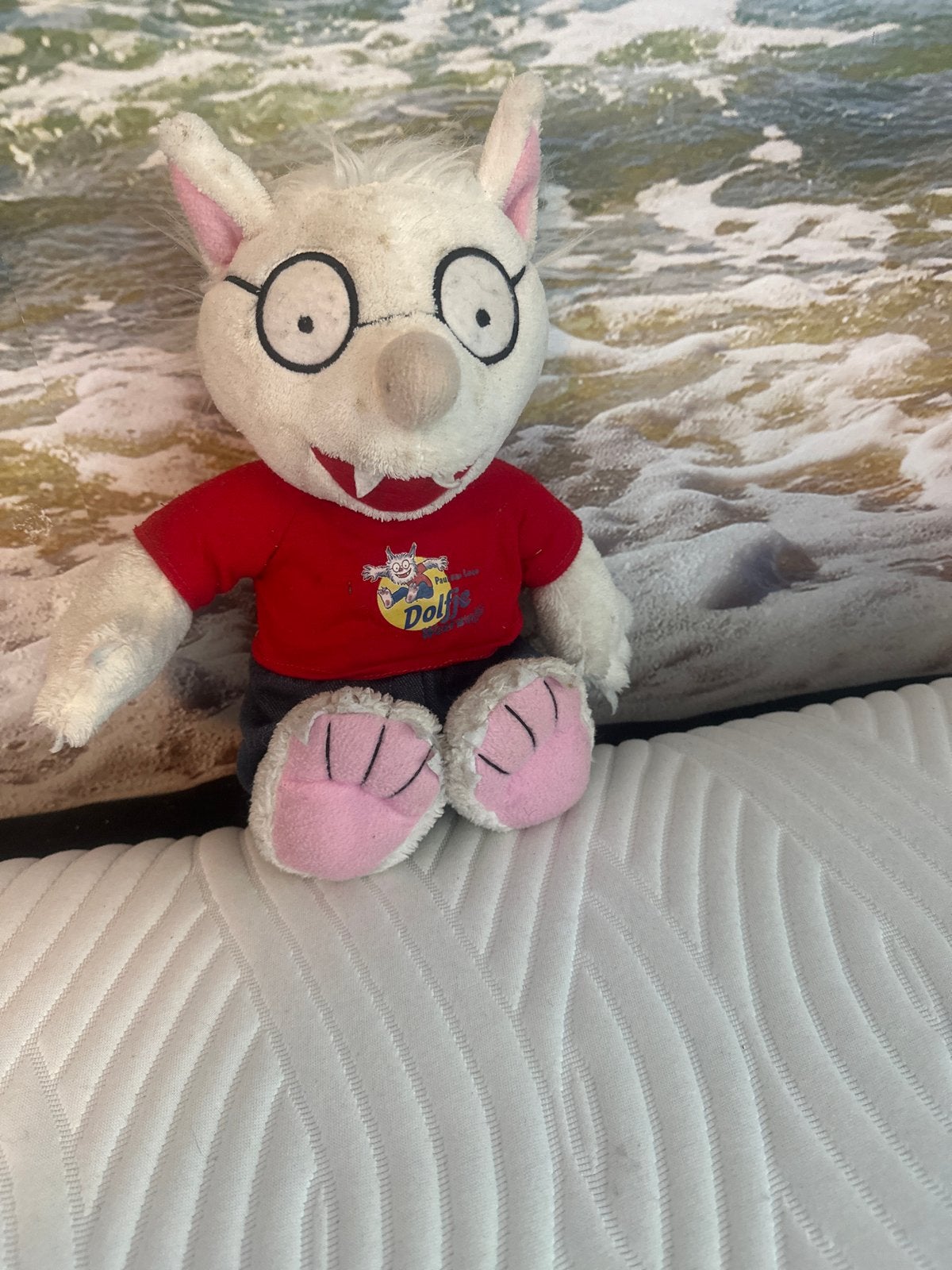 Dolfje Weerwolfje knuffel met bril en rode trui, Ophalen, Gebruikt, Overige merken, Overige karakters
