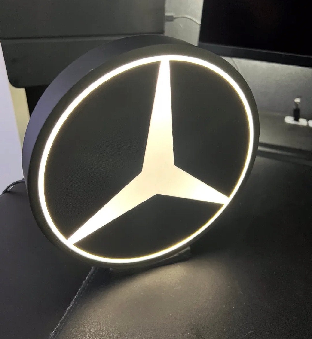 Nieuwe Mercedes Logo Lamp 26cm, Zwart, Verzenden, Nieuw, Kunststof